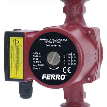 Pompa Cyrkulacyjna wody pitnej FERRO 25-40-180, 0201W